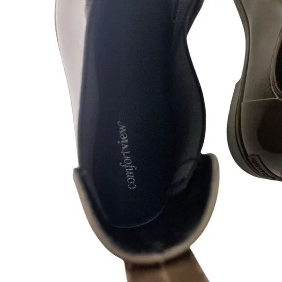 Comfortview: Ankle Rain Boots, Size 12W, Deep Olive Green - Picture 10 of 12